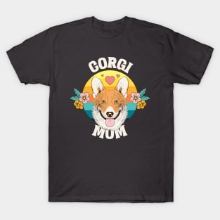 Corgi mom dog owner pet typography text logo | Morcaworks T-Shirt